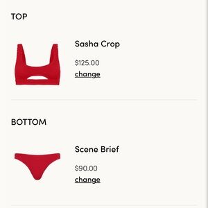 bond-eye Scene Brief Bottoms, Sasha crop top - Red